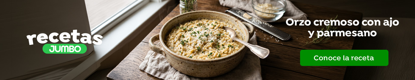 Orzo cremoso con ajo y parmesano