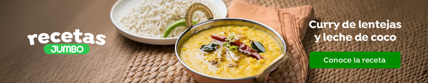Curry de lentejas y leche de coco